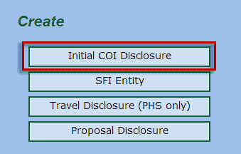 Create Initial Disclosure screen1